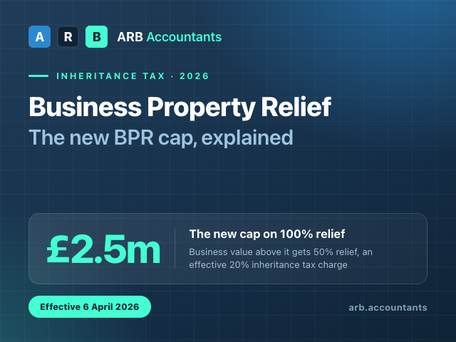 Business Property Relief changes 2026 — the new £2.5 million BPR cap explained