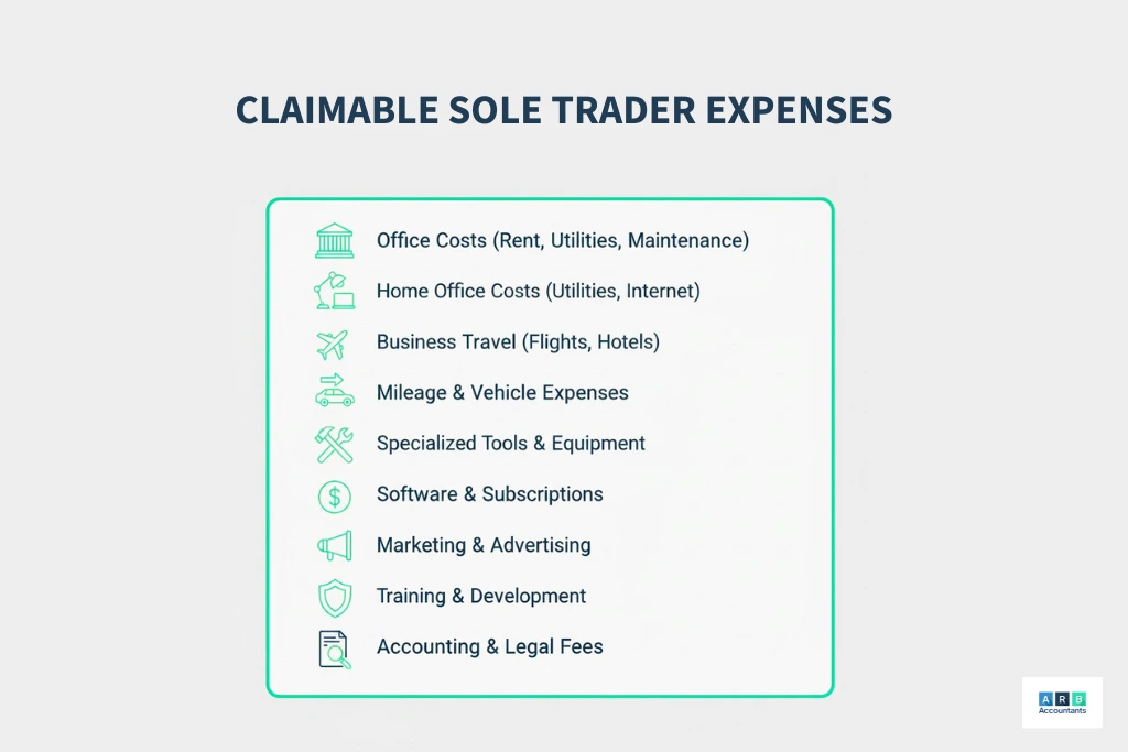 What typical expenses can a sole trader claim