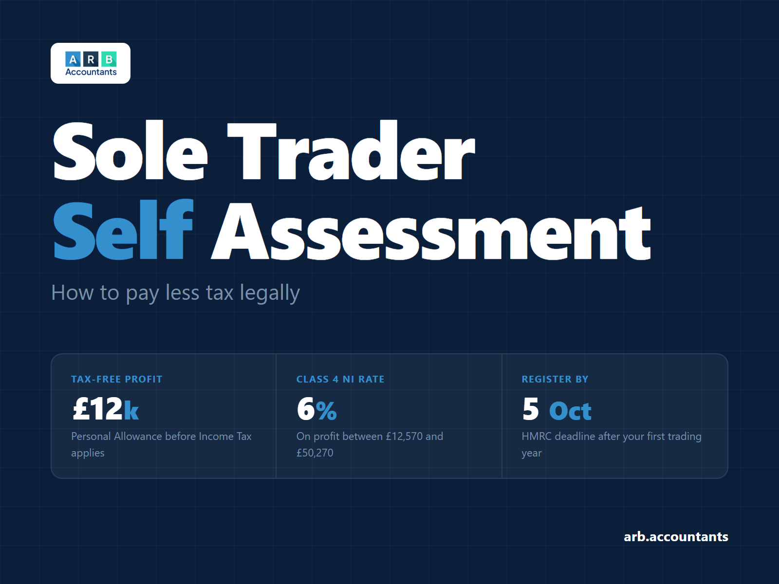 Self Assessment Sole Trader: How to Pay Less Tax Legally